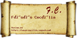 Füsüs Cecília névjegykártya